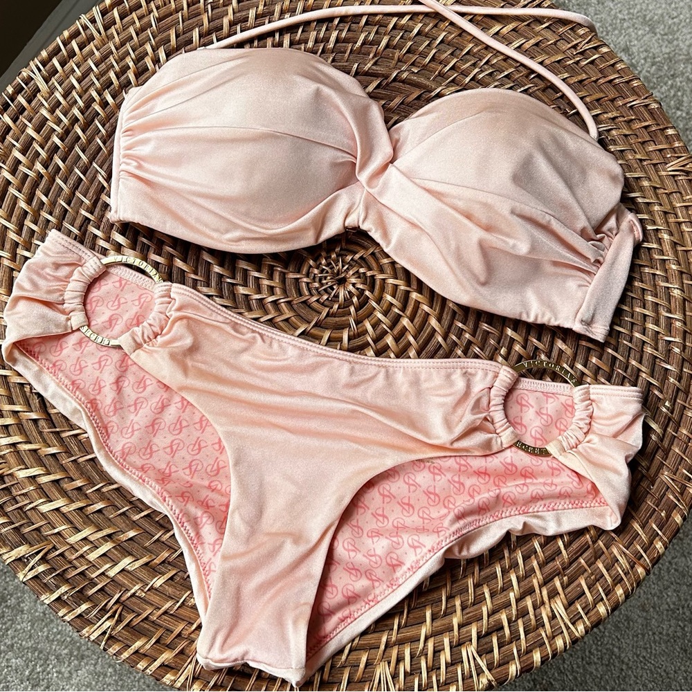 Victoria's Secret Light Pink Strapless Bikini Set